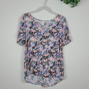 H&M Blouse Floral Multicolor US 2